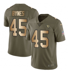 Men's Nike Arizona Cardinals #45 Josh Bynes Limited Olive/Gold 2017 Salute to Service NFL Jersey