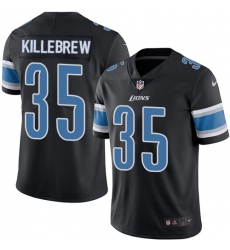 Men's Nike Detroit Lions #35 Miles Killebrew Limited Black Rush Vapor Untouchable NFL Jersey