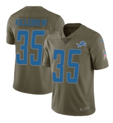 Men's Nike Detroit Lions #35 Miles Killebrew Limited Olive 2017 Salute to Service NFL Jersey
