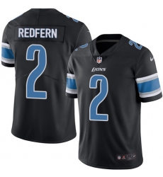 Men's Nike Detroit Lions #2 Kasey Redfern Elite Black Rush Vapor Untouchable NFL Jersey