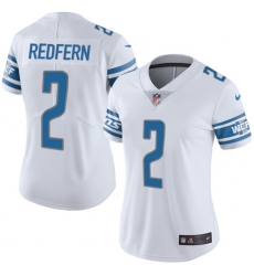 Women's Nike Detroit Lions #2 Kasey Redfern White Vapor Untouchable Limited Player NFL Jersey