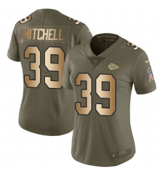 Women's Nike Kansas City Chiefs #39 Terrance Mitchell Limited Olive/Gold 2017 Salute to Service NFL Jersey