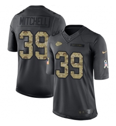 Youth Nike Kansas City Chiefs #39 Terrance Mitchell Limited Black 2016 Salute to Service NFL Jersey