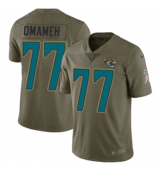 Men's Nike Jacksonville Jaguars #77 Patrick Omameh Limited Olive 2017 Salute to Service NFL Jersey