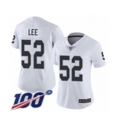 Women's Oakland Raiders #52 Marquel Lee White Vapor Untouchable Limited Player 100th Season Football Jersey
