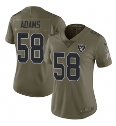 Women's Nike Oakland Raiders #58 Tyrell Adams Limited Olive 2017 Salute to Service NFL Jersey