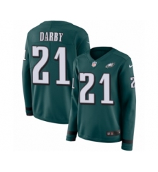 Women's Nike Philadelphia Eagles #21 Ronald Darby Limited Green Therma Long Sleeve NFL Jersey