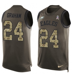 Men's Nike Philadelphia Eagles #24 Corey Graham Limited Green Salute to Service Tank Top NFL Jersey