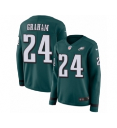 Women's Nike Philadelphia Eagles #24 Corey Graham Limited Green Therma Long Sleeve NFL Jersey