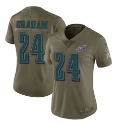Women's Nike Philadelphia Eagles #24 Corey Graham Limited Olive 2017 Salute to Service NFL Jersey