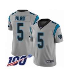 Men's Carolina Panthers #5 Michael Palardy Silver Inverted Legend Limited 100th Season Football Jersey