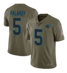 Men's Nike Carolina Panthers #5 Michael Palardy Limited Olive 2017 Salute to Service NFL Jersey