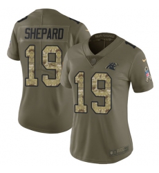 Women's Nike Carolina Panthers #19 Russell Shepard Limited Olive/Camo 2017 Salute to Service NFL Jersey