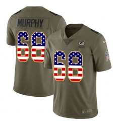 Men's Nike Green Bay Packers #68 Kyle Murphy Limited Olive/USA Flag 2017 Salute to Service NFL Jersey