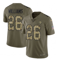 Youth Nike New Orleans Saints #26 P. J. Williams Limited Olive/Camo 2017 Salute to Service NFL Jersey