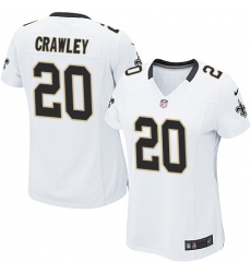Women's Nike New Orleans Saints #20 Ken Crawley Game White NFL Jersey
