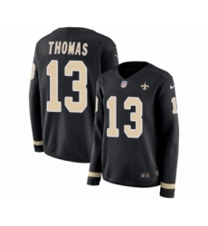 Women's Nike New Orleans Saints #20 Ken Crawley Limited Black Therma Long Sleeve NFL Jersey