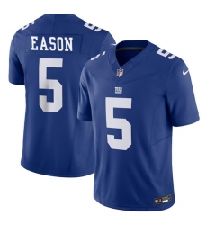 Men's New York Giants #5 Jacob Eason Blue 2023 F.U.S.E. Vapor Untouchable Limited Football Stitched Jersey