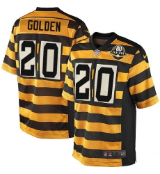 Youth Nike Pittsburgh Steelers #20 Robert Golden Limited Yellow/Black Alternate 80TH Anniversary Throwback NFL Jersey