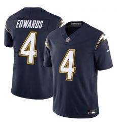 Men's Los Angeles Chargers #4 Taylor Heinicke Navy 2025 F.U.S.E. Alternate Vapor Limited Football Stitched Jersey