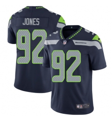 Men's Nike Seattle Seahawks #92 Nazair Jones Navy Blue Team Color Vapor Untouchable Limited Player NFL Jersey