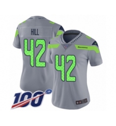 Women's Seattle Seahawks #42 Delano Hill Limited Silver Inverted Legend 100th Season Football Jersey
