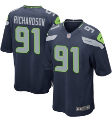 Men's Nike Seattle Seahawks #91 Sheldon Richardson Game Navy Blue Team Color NFL Jersey