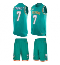 Men's Nike Miami Dolphins #7 Brandon Doughty Limited Aqua Green Tank Top Suit NFL Jersey