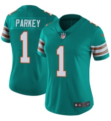Women's Nike Miami Dolphins #1 Cody Parkey Aqua Green Alternate Vapor Untouchable Limited Player NFL Jersey
