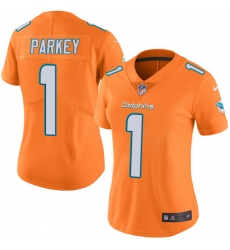 Women's Nike Miami Dolphins #1 Cody Parkey Limited Orange Rush Vapor Untouchable NFL Jersey