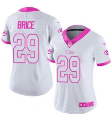 Women's Nike Green Bay Packers #29 Kentrell Brice Limited White/Pink Rush Fashion NFL Jersey