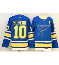 Men's St. Louis Blues #10 Brayden Schenn Blue 2025 With C Stitched Hockey Jersey