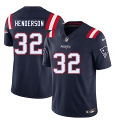 Men's New England Patriots #32 TreVeyon Henderson Navy 2025 F.U.S.E. Vapor Limited Football Stitched Jersey