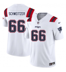 Men's New England Patriots #66 Wes Schweitzer White 2025 F.U.S.E. Vapor Limited Football Stitched Jersey