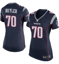 Women's Nike New England Patriots #70 Adam Butler Game Navy Blue Team Color NFL Jersey