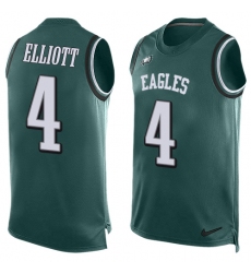Men's Nike Philadelphia Eagles #4 Jake Elliott Limited Midnight Green Player Name & Number Tank Top NFL Jersey