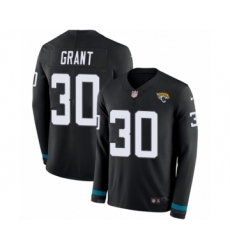 Men's Nike Jacksonville Jaguars #30 Corey Grant Limited Black Therma Long Sleeve NFL Jersey