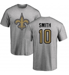 NFL Nike New Orleans Saints #10 Tre'Quan Smith Ash Name & Number Logo T-Shirt