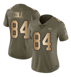 Women's Nike Jacksonville Jaguars #84 Keelan Cole Limited Olive/Gold 2017 Salute to Service NFL Jersey