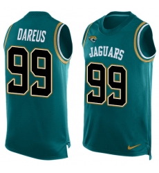 Men's Nike Jacksonville Jaguars #99 Marcell Dareus Limited Teal Green Player Name & Number Tank Top NFL Jersey