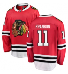 Men's Chicago Blackhawks #11 Cody Franson Fanatics Branded Red Home Breakaway NHL Jersey