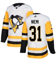 Women's Adidas Pittsburgh Penguins #31 Antti Niemi Authentic White Away NHL Jersey