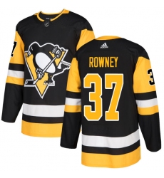 Men's Adidas Pittsburgh Penguins #37 Carter Rowney Authentic Black Home NHL Jersey