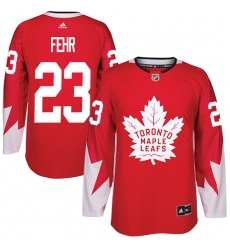 Men's Adidas Toronto Maple Leafs #23 Eric Fehr Authentic Red Alternate NHL Jersey