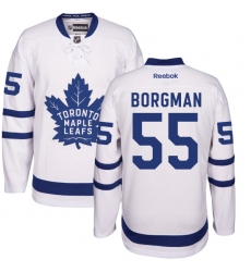 Women's Reebok Toronto Maple Leafs #55 Andreas Borgman Authentic White Away NHL Jersey