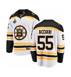 Youth Boston Bruins #55 Noel Acciari Authentic White Away Fanatics Branded Breakaway 2019 Stanley Cup Final Bound Hockey Jersey