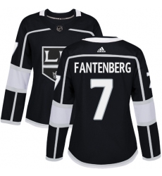 Women's Adidas Los Angeles Kings #7 Oscar Fantenberg Authentic Black Home NHL Jersey