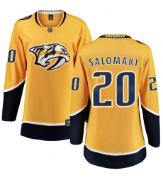 Women's Nashville Predators #20 Miikka Salomaki Fanatics Branded Gold Home Breakaway NHL Jersey
