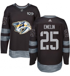 Men's Adidas Nashville Predators #25 Alexei Emelin Authentic Black 1917-2017 100th Anniversary NHL Jersey