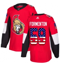 Youth Adidas Ottawa Senators #59 Alex Formenton Authentic Red USA Flag Fashion NHL Jersey